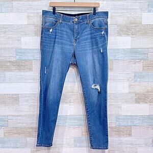 LULAROE Slimming Magic Waistband Skinny Jeans Distressed Stretch Womens 36 16W